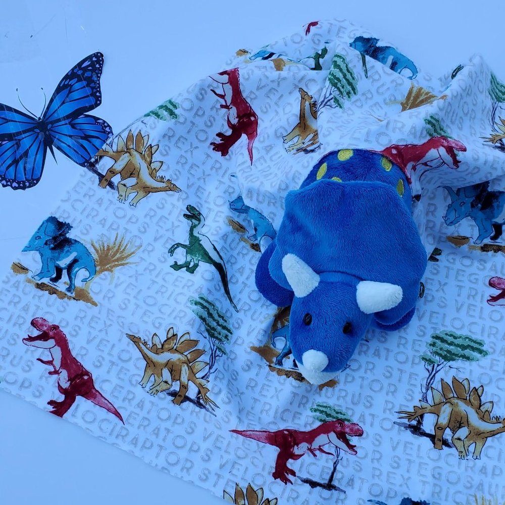 Lovey triceratops Dinosaur Plush Security Blanket for kids